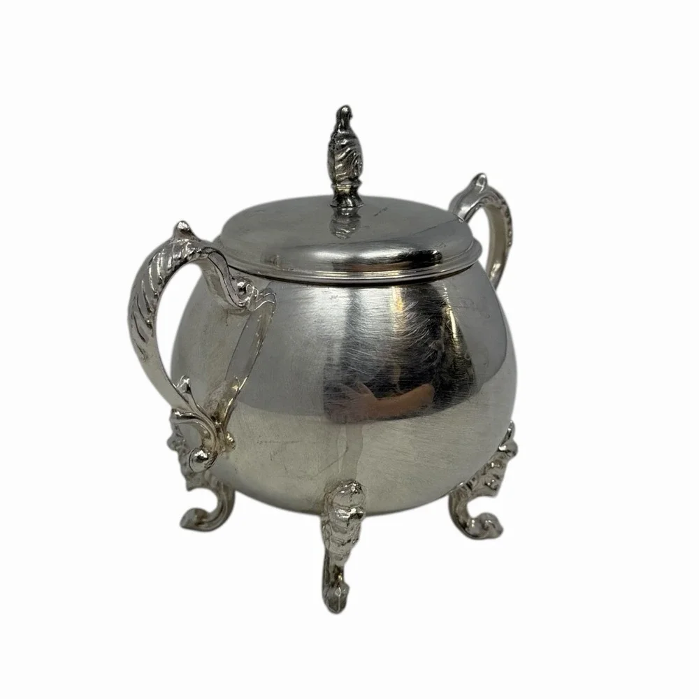 Vintage‎ Sheridan Sugar Bowl Silver on Copper